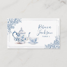 Tarjeta De Mesa Dusty Blue Victorian Garden Tea de la tarde