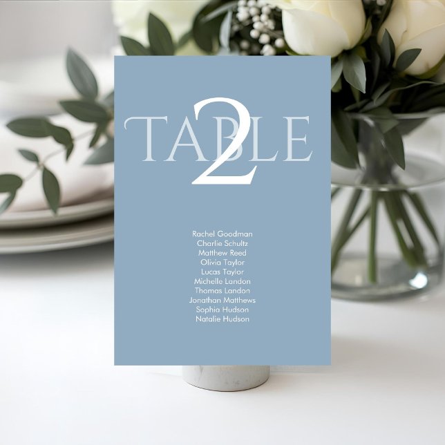 Tarjeta De Mesa Dusty Blue | Wedding Table Number Seating Chart  (Subido por el creador)