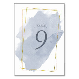 Tarjeta de mesa Dusty Gold y Blue Boda
