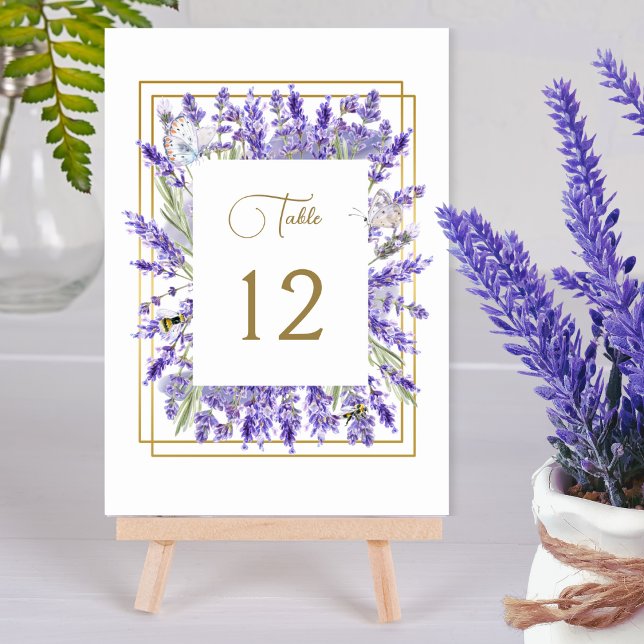Tarjeta De Mesa Dusty Lavender Elegante Boda púrpura número de mes (Subido por el creador)