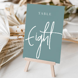 Tarjeta De Mesa Dusty mesa de guiones de mano Verde azulada OCHO