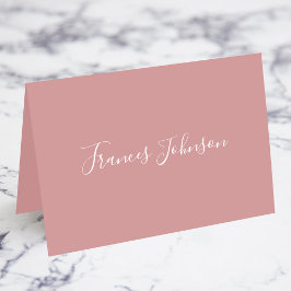 Tarjeta De Mesa Dusty Pink Elegant Full Name Place Cards