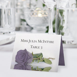 Tarjeta De Mesa Dusty Purple Rosa Boda DIY Fold Place Card