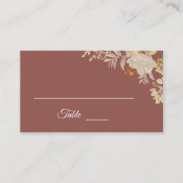 Tarjeta De Mesa Dusty Rosa Autumn Boho Boda Place Card