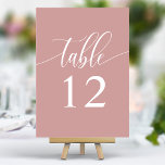 Tarjeta De Mesa Dusty Rosa Boda de caligrafía Minimalista rosa<br><div class="desc">Mejora tu recepción de bodas con elegancia sobria. Estos números de tabla minimalistas incluyen una sola palabra, "Tabla", en un delicado guión de caligrafía sobre un suave fondo rosado rosa polvoriento. El diseño, sencillo y refinado, aporta un toque de sofisticación a la mesa, permitiendo que brille la decoración y los...</div>