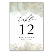Dusty Sage Green Watercolor Gold Geométrico Boda