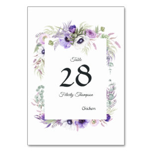 Tarjeta De Mesa Dusty Violet Floral Baby Shower