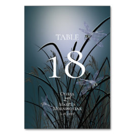 Tarjeta de mesa | Dúustas dragonflies Verde azulad