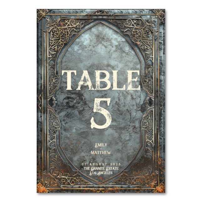 Tarjeta De Mesa Dwarven Splendor Fantasy Boda (Anverso)