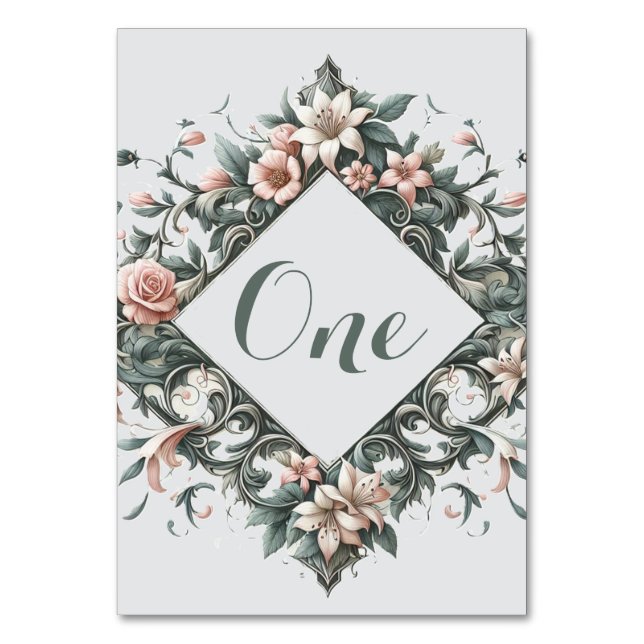 Tarjeta De Mesa Earthy Floral Vine (Anverso)