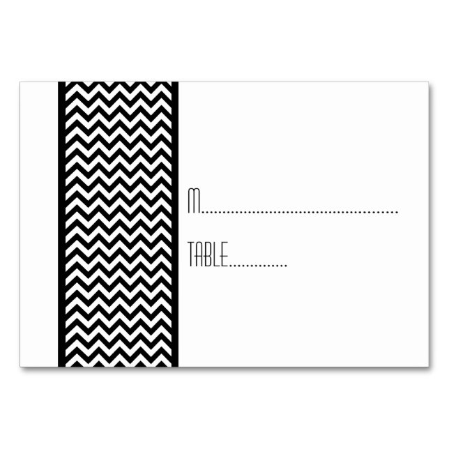 Tarjeta De Mesa Ebony Chevron Border Escort Card (Anverso)