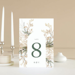 Tarjeta De Mesa Eco botánico de arca Eucalyptus Golden Greenery Mo