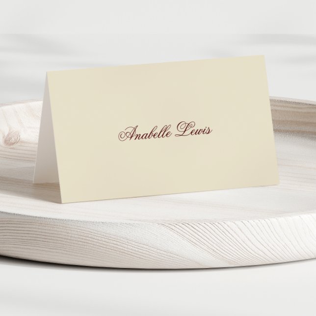 Tarjeta De Mesa Editable Guest Name Burgundy Wedding Place Card (Subido por el creador)