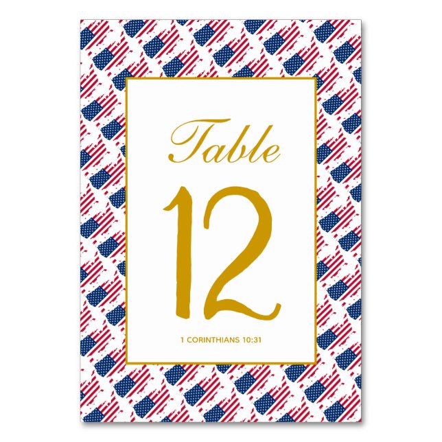 Tarjeta De Mesa EE. UU. AMÉRICA Banquete Celebración Boda (Anverso)