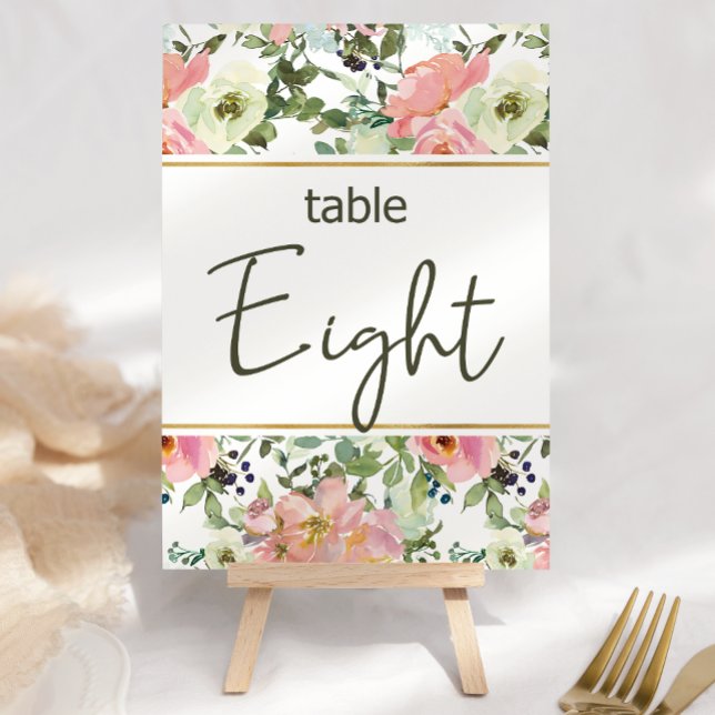 Tarjeta De Mesa Eggshell Pink Rubor Floral Boda Número de tabla (Subido por el creador)