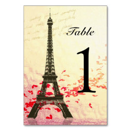 Tarjeta De Mesa El amor en París Número de cartas