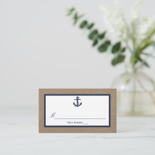 Tarjeta De Mesa El Ancla De La Marina En La Colección De Bodas De