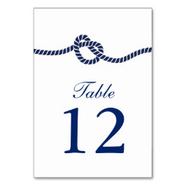 Tarjeta De Mesa El azul real atando los números de tabla del Boda 