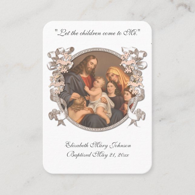 Tarjeta De Mesa El bautismo de Jesús recuerda a un Keepsake religi (Anverso)