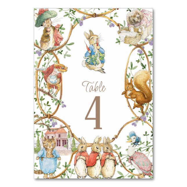 Tarjeta De Mesa El clásico Baby Shower Peter the Rabbit (Reverso)