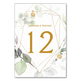 Tarjeta De Mesa El Eucalipto de la pradera deja geométrico verde y