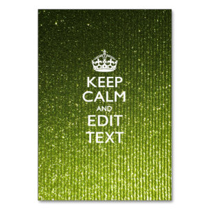Tarjeta De Mesa El glamur verde animado mantiene la calma diciendo