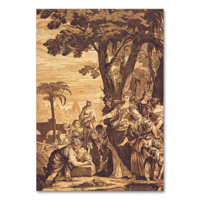 Tarjeta De Mesa El hallazgo de Moisés del Libro del Éxodo (Anverso)