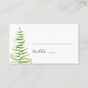 Tarjeta De Mesa El helecho verde acuarela. Boda botánico de Woodla