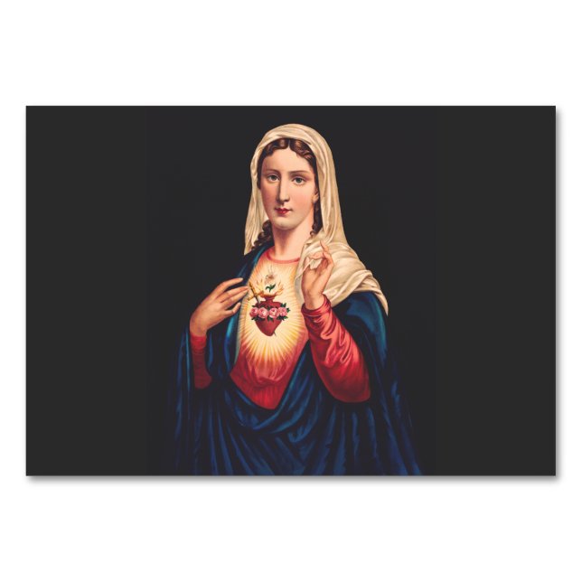 Tarjeta De Mesa El Inmaculado Corazón de María (Anverso)