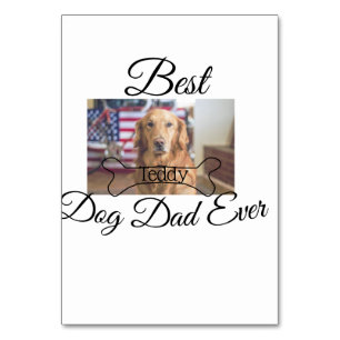 Tarjeta De Mesa El mejor perro papá jamás añada el nombre del masc