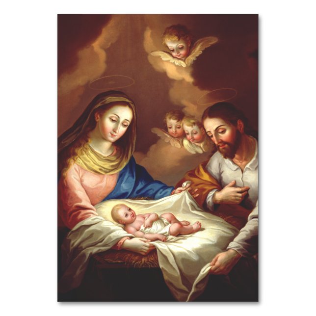 Tarjeta De Mesa El nacimiento de Jesucristo (Anverso)
