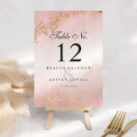 Tarjeta De Mesa El oro de lujo moderno engaña al Boda mist rosado<br><div class="desc">Eleva la recepción de tu boda con estos sofisticados números de mesa. El diseño moderno incluye un suave lavabo de color rosa rosa con delicados flecos de oro, lo que crea un efecto sutil pero llamativo. Estas tarjetas de personalizable combinan sin esfuerzo el estilo contemporáneo con un toque de opulencia,...</div>