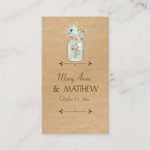 Tarjeta De Mesa El papel Kraft parece un floral floral moderno Mas