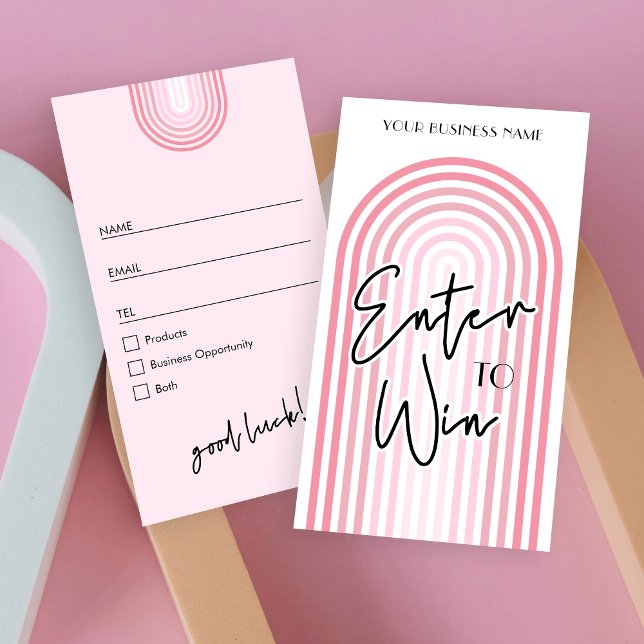 Tarjeta De Mesa El premio de negocios Rosa Retro Arch dibuja bolet (Subido por el creador)