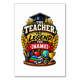 Tarjeta De Mesa El Profesor La Leyenda Educador Personalizado