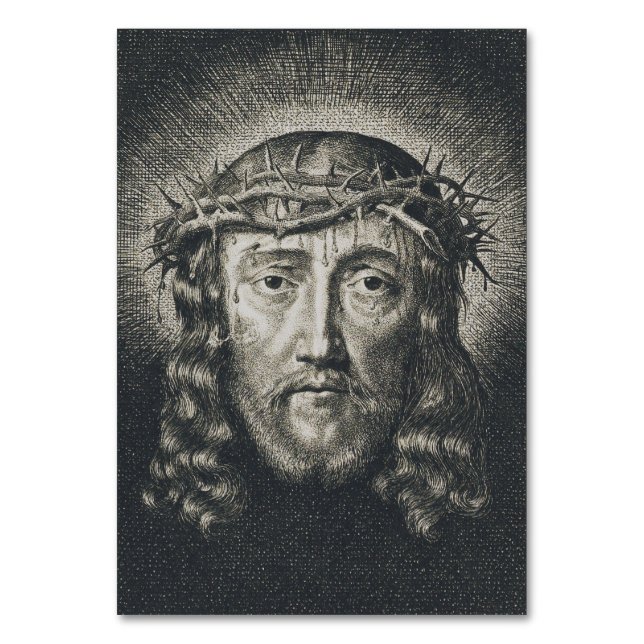 Tarjeta De Mesa El Santo Rostro coronado de espinas (Anverso)