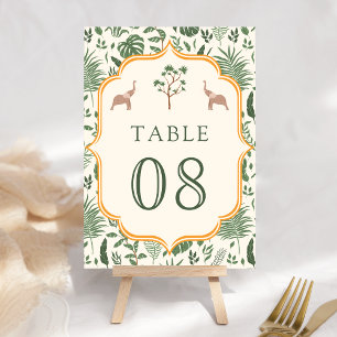 Tarjeta De Mesa Elefante de Bosque Tropical Boda India
