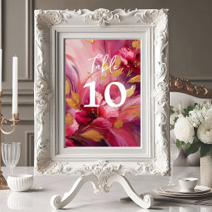 Tarjeta De Mesa Elegancia contemporánea: Oro rosa de Fuchsia