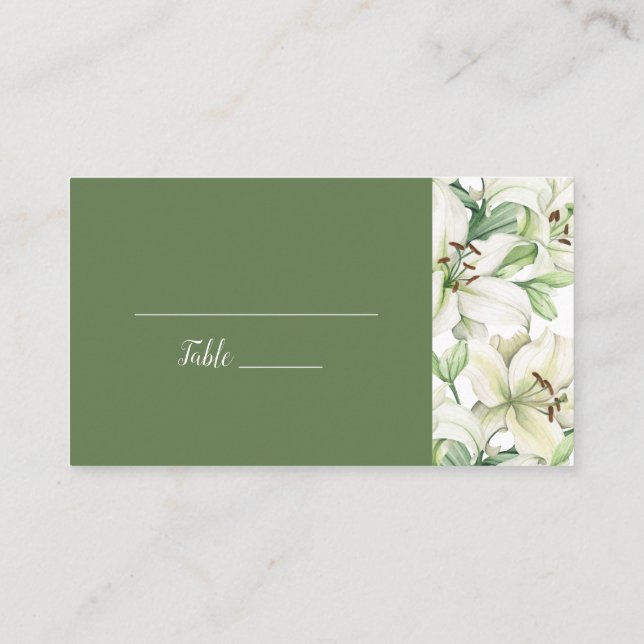 Tarjeta De Mesa Elegancia de flor de LILY (Reverso)