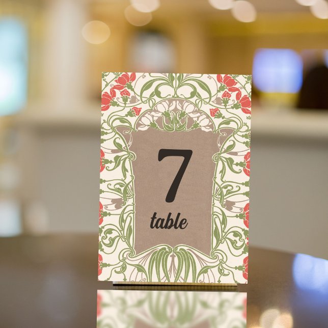 Tarjeta De Mesa Elegancia floral Art Nouveau (Subido por el creador)