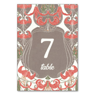 Tarjeta De Mesa Elegancia floral Art Nouveau 2