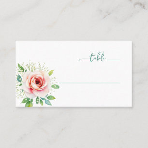 Tarjeta De Mesa Elegancia Floral de Sereno Rubor