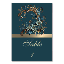 Tarjeta De Mesa Elegancia floral dorada