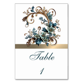 Tarjeta De Mesa Elegancia floral dorada