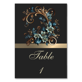 Tarjeta De Mesa Elegancia floral dorada