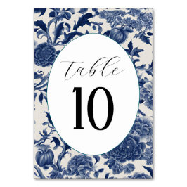 Tarjeta De Mesa Elegancia porcelana: Boda Floral Azul