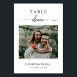 Tarjeta De Mesa Elegancia Script Boda de foto Número de tabla Elev<br><div class="desc">Diseño moderno y elegante impreso Elegance Script Modern Photo Boda Tabla Número 11 que se puede personalizar con el texto y añadir cada tarjeta de número de tabla a su carrito, uno por uno. Haga clic en el botón "Personalizar" y utilice nuestra herramienta de diseño para modificar esta plantilla. Visita...</div>