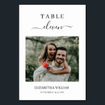 Tarjeta De Mesa Elegancia Script Boda de foto número de tabla Pers<br><div class="desc">Diseño moderno y elegante impreso Elegance Script Modern Photo Boda Número de tabla Personalizado que se puede personalizar con el texto y añadir cada tarjeta de número de tabla a su carrito, uno por uno. Haga clic en el botón "Personalizar" y utilice nuestra herramienta de diseño para modificar esta plantilla....</div>