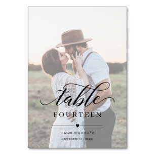 Tarjeta De Mesa Elegancia Script Faux Vellum Efecto Boda de fotogr