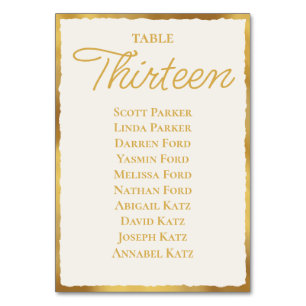 Tarjeta De Mesa Elegancia simple fuera del cuadro de asientos del